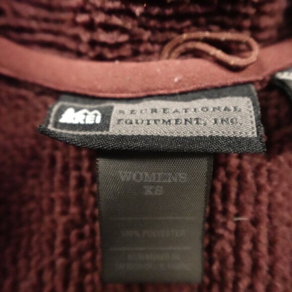 REI Polartec Full-Zip Fleece Jacket Women’s XS Maroon - Picture 3 of 12